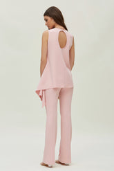 FLAT WOVEN FLARED TROUSERS